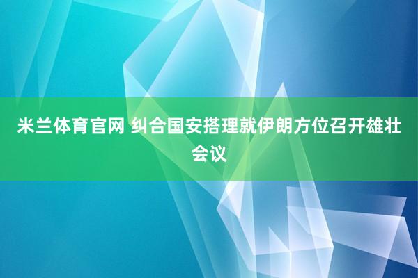 米兰体育官网 纠合国安搭理就伊朗方位召开雄壮会议