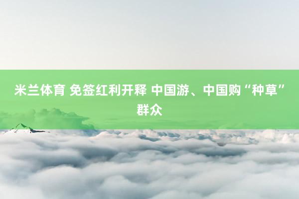 米兰体育 免签红利开释 中国游、中国购“种草”群众