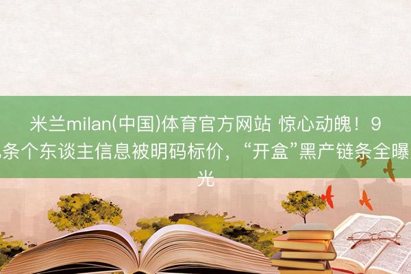 米兰milan(中国)体育官方网站 惊心动魄！9亿条个东谈主信息被明码标价，“开盒”黑产链条全曝光