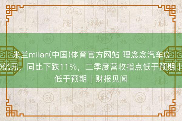 米兰milan(中国)体育官方网站 理念念汽车Q1营收230亿元，同比下跌11%，二季度营收指点低于预期｜财报见闻