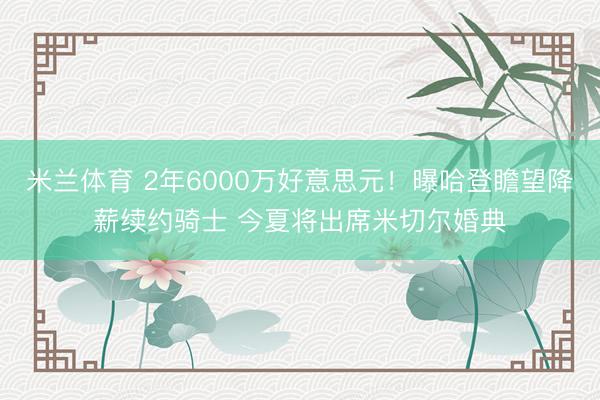 米兰体育 2年6000万好意思元！曝哈登瞻望降薪续约骑士 今夏将出席米切尔婚典